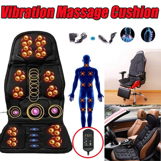 Multifunctional Car Chair Body Massage Heat Mat Seat Cover Cushion Neck Pain Lumbar Support Pad Back Massager